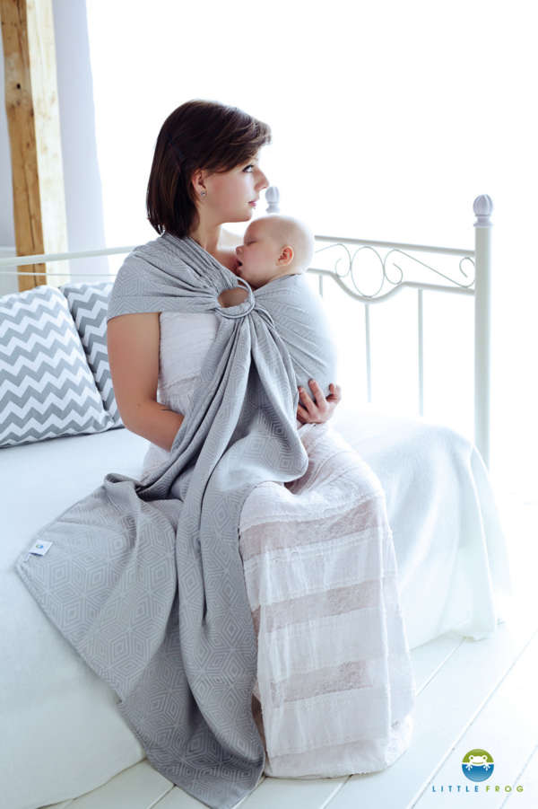 Sling de portage Little Frog Grey Cube