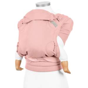 Porte bébé écharpe rose pastel, tissu BIO, Fidella