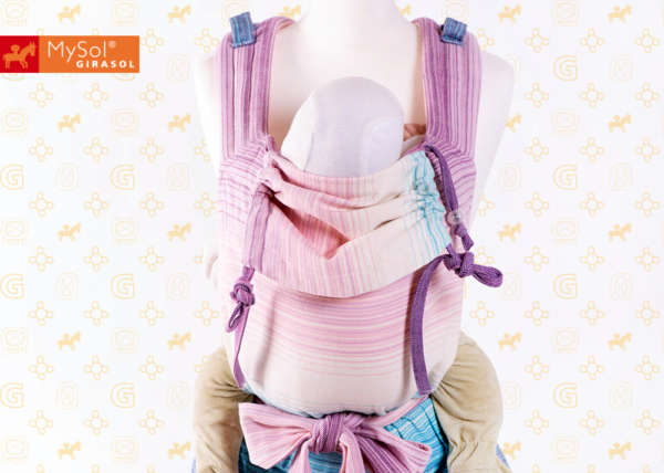 Porte bébé physiologique en tissu pastel