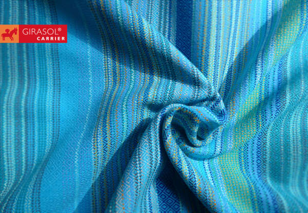 Sling de portage physiologique en tissu bleu turquoise Girasol - Tissu très résistant