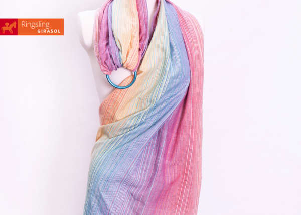 Sling de portage en tissu multicolore pastel Girasol