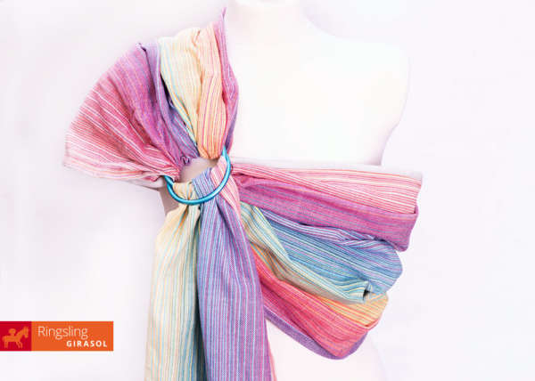 Sling de portage en tissu multicolore pastel Girasol
