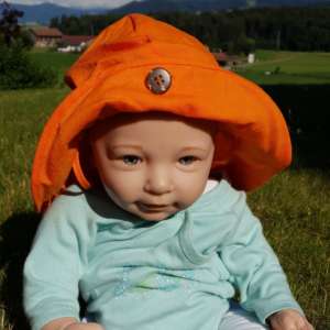 Chapeau bébé anti uv naturel manymonths et évolutif orange