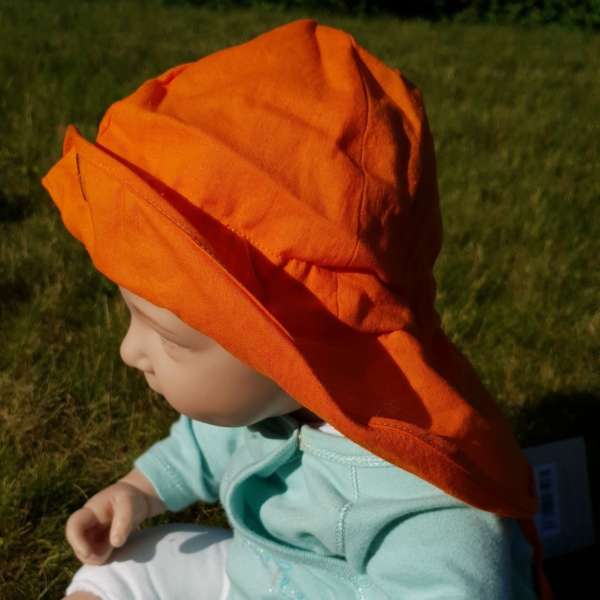 Chapeau bébé anti uv naturel manymonths et évolutif orange
