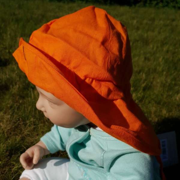 Chapeau bébé anti uv naturel manymonths et évolutif orange