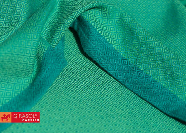 Echarpe de portage Girasol vert - tissé coton résistant
