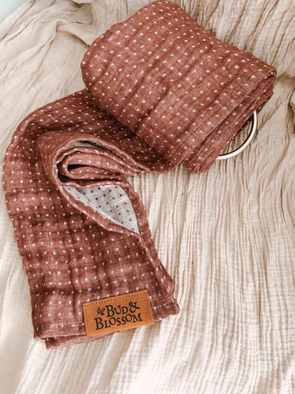 Sling de portage brun mode Bud Blossom - tissu résistant et solide