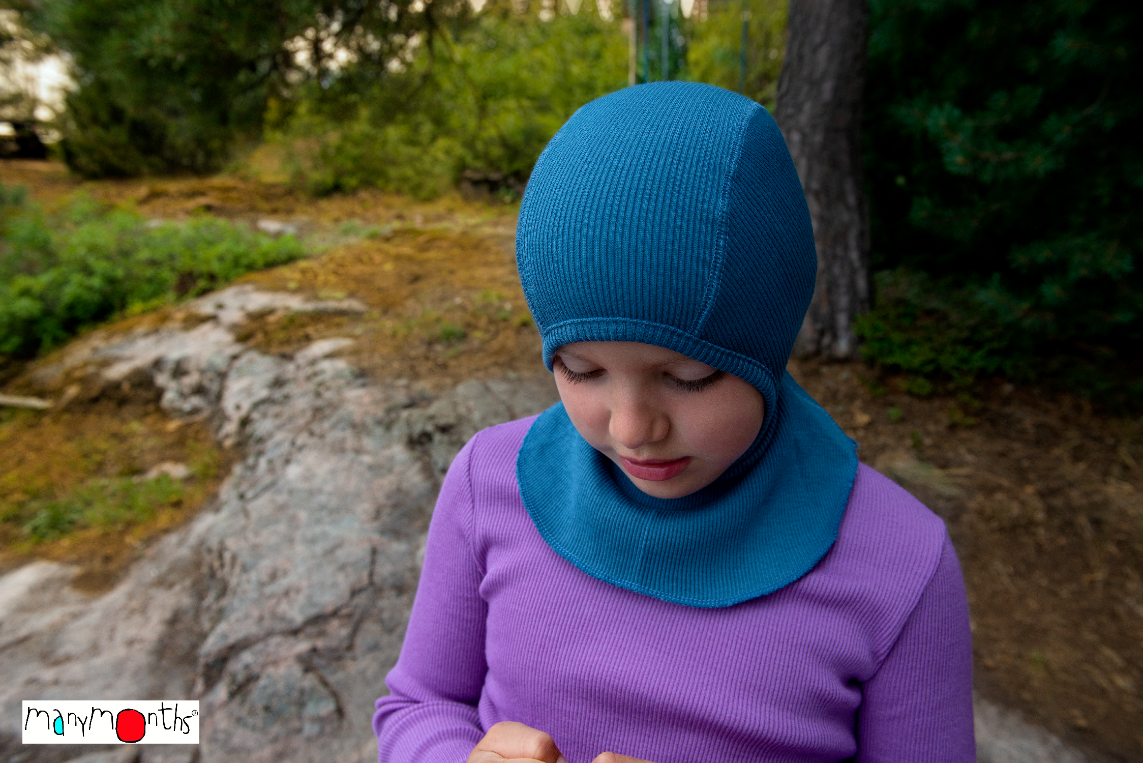 Cagoule laine mérinos, portage,bébé,hiver,froid,enfant,évolutive,ski