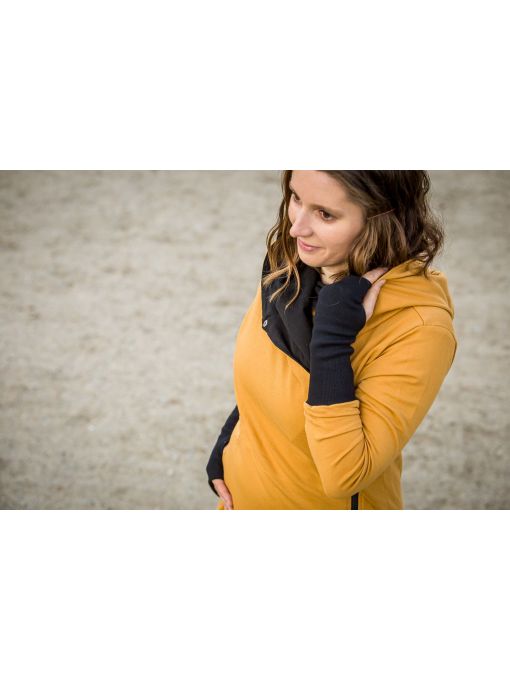 La jaquette de portage Greyse sans inserts! Un hoodie 5 en 1 pour la grossesse, le portage et sans bébé. Livraison en Suisse