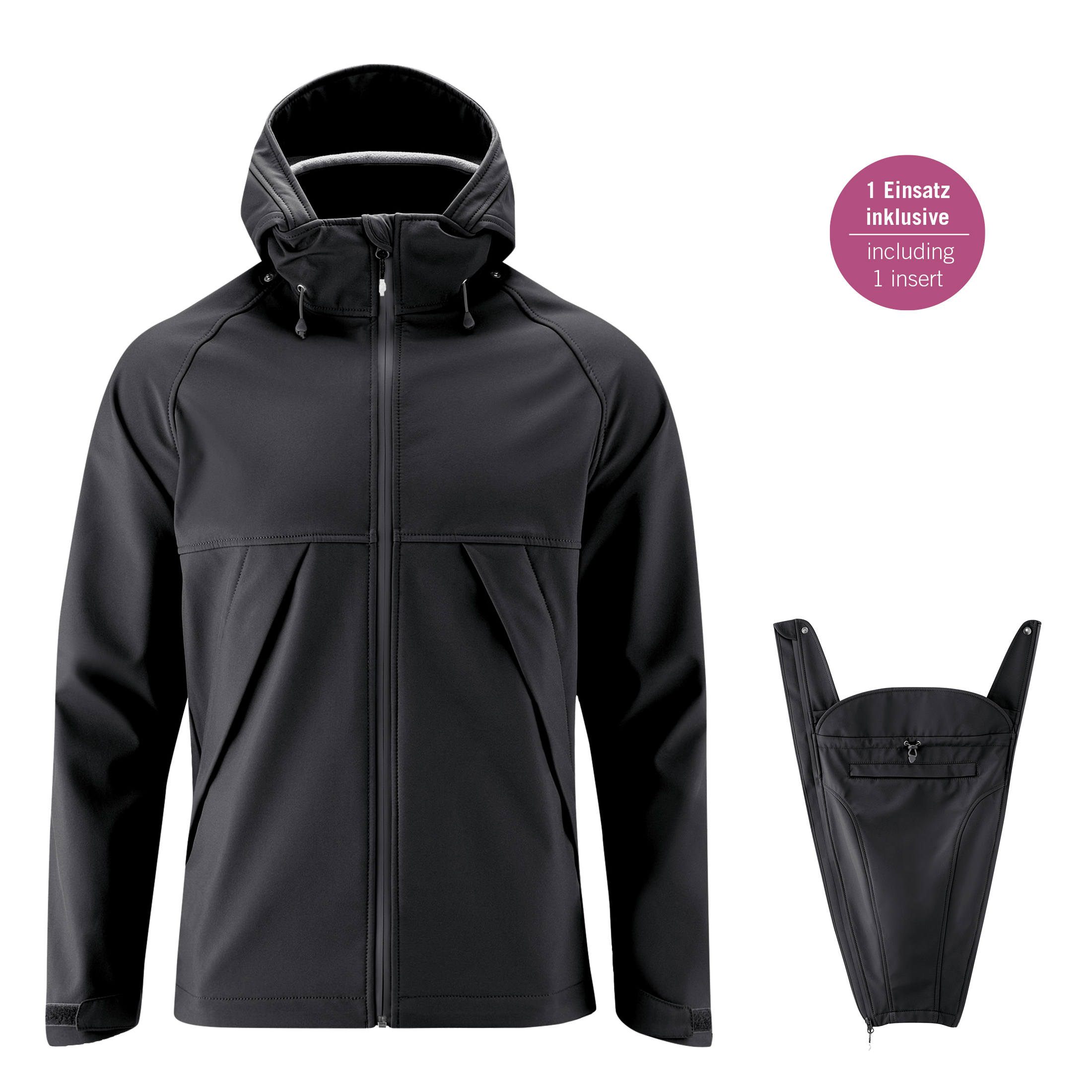Veste de portage softshell homme pluie intemperie coupe vent papa bebe Mamalila
