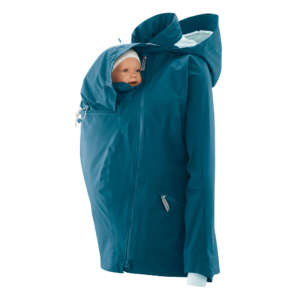 Veste de portage Adventure outdoor, c'est la veste idéal pour le ptintemps, l'automne et l'année. Avec une colonne d'eau de 20 000 mm elle protégera papa, maman, bébé des intempéries, de la pluie et du vent. La veste Mamalila en suisse, chez jeteporte. Romont. Essai et test gratuit