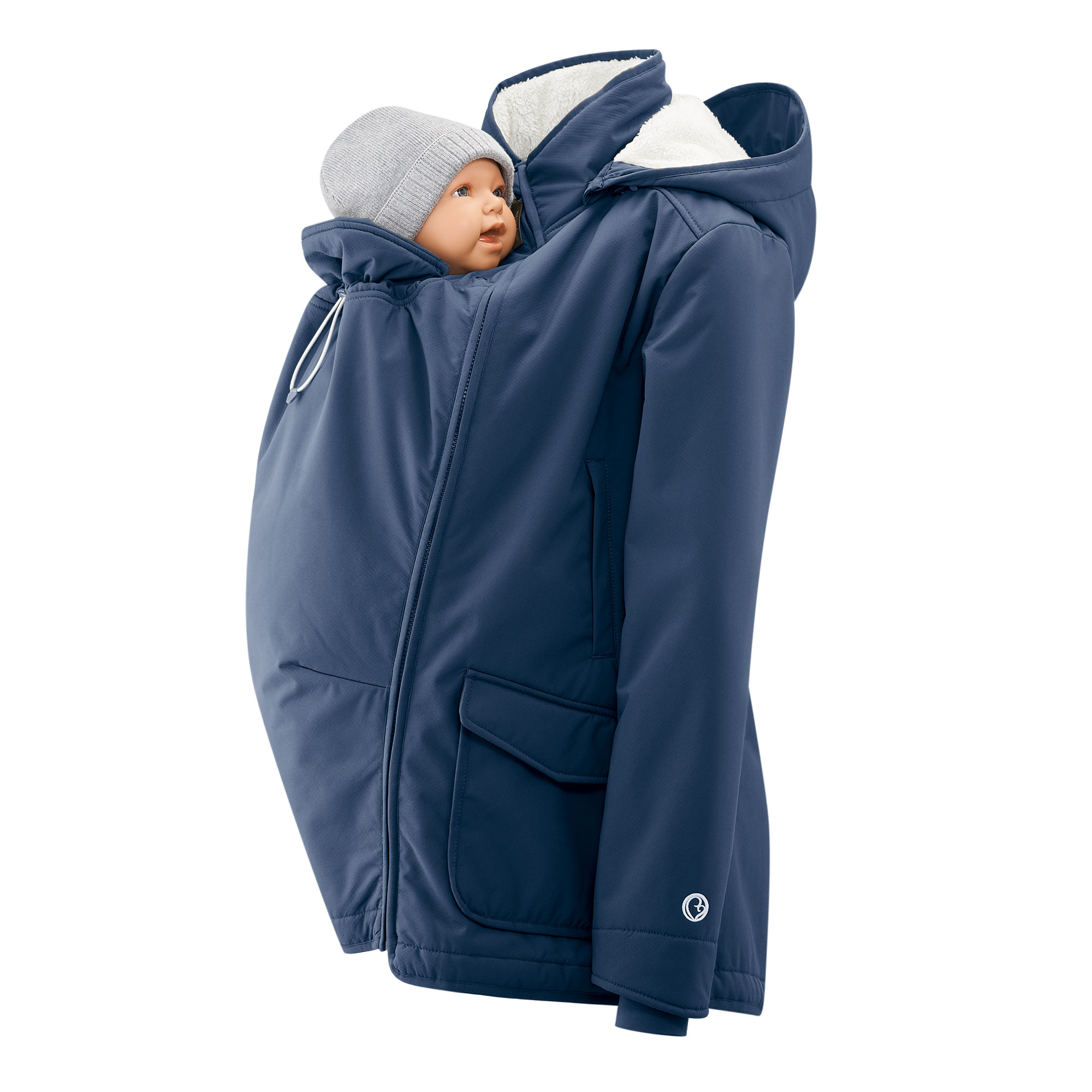 Veste de portage Softshell Doubl e Chaude Imperm able Mamalila Marine