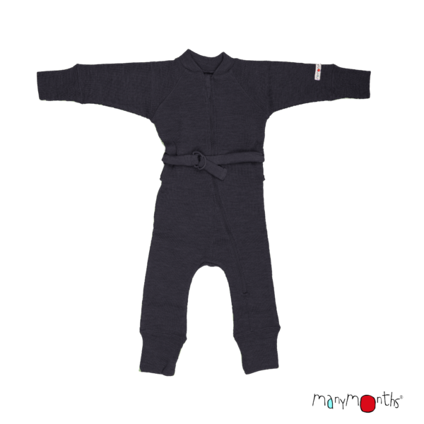 La combinaison de portage manymonths en laine mérinos pour tenir chaud à bébé tout l'hiver! Idéal pour le portage, le ski, le vélo, la voiture et les balades. Achat en Suisse sur jeteporte