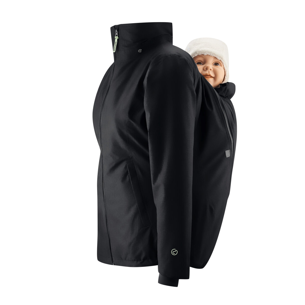 La veste de portage parka de mamlalila pour porter toute l'année. Elle fait veste de portage hiver, mais aussi entre saisons. Test et essai gratuit à Romont. Achat en suisse