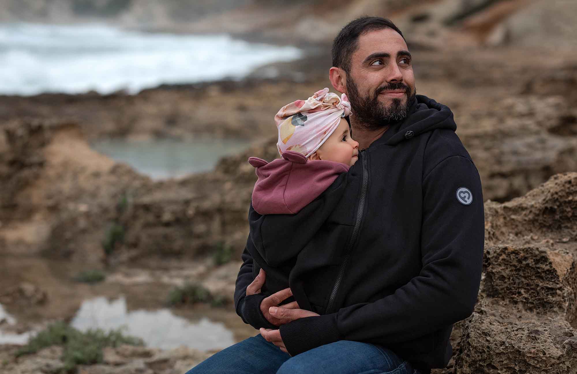 Jaquette de portage Hoodie, porter, bébé, sweat,papa Fun2BeMum