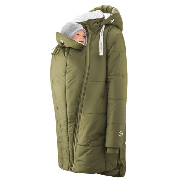 La veste de portage parka de mamlalila pour porter toute l'année. Elle fait veste de portage hiver, mais aussi entre saisons. Test et essai gratuit à Romont. Achat en suisse