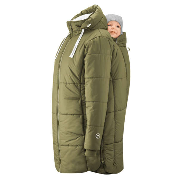 La veste de portage parka de mamlalila pour porter toute l'année. Elle fait veste de portage hiver, mais aussi entre saisons. Test et essai gratuit à Romont. Achat en suisse