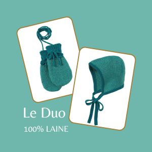 Idée cadeaux de noël pour bébé. Le duo laine de Disana, bonnet beguin et gants pour un look chaud. Durable et éthique. Achat de vos cadeaux sur jeteporte en suisse. En ligne et en boutique à Romont