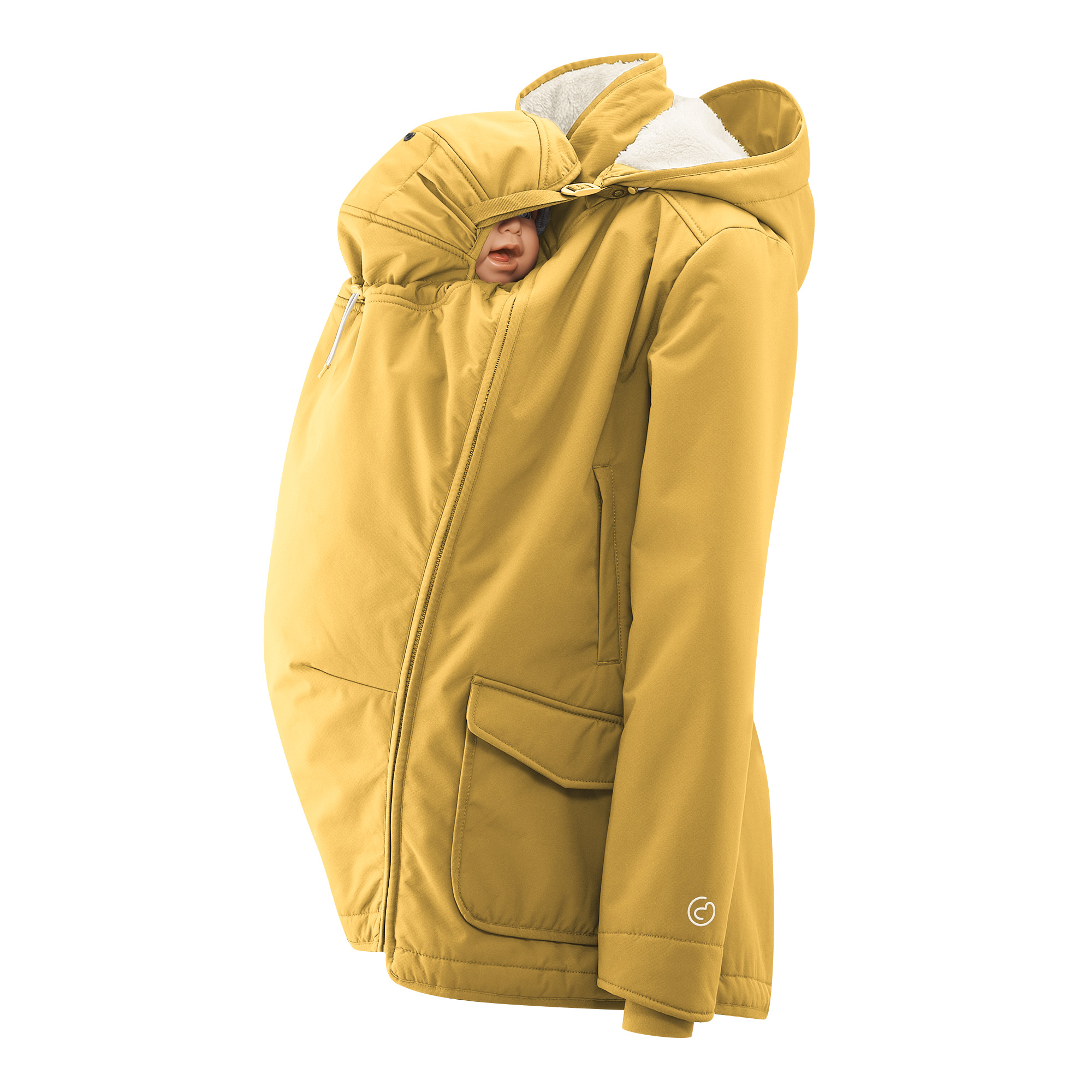 veste_portage_mamalila_suisse_hiver_Année_unisexe_femme_physiologique_pluie_intempéries_vent_coupe_imperméable_doublée_polaire_dos_devant_grossesse (1 (5) La veste de portage parka de mamlalila pour porter toute l'année. Elle fait veste de portage hiver, mais aussi entre saisons. Test et essai gratuit à Romont. Achat en suisse