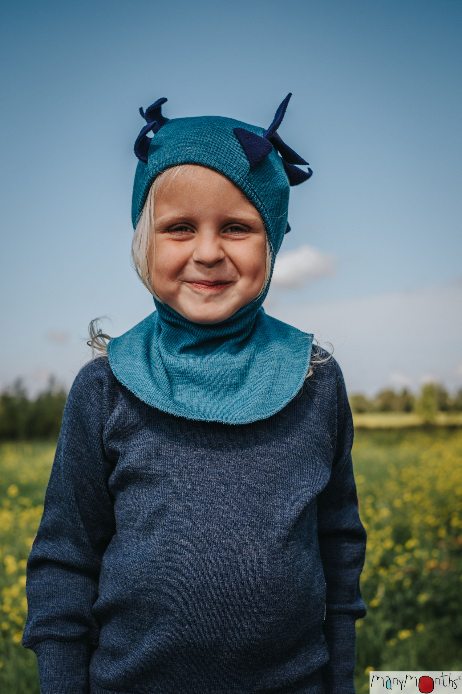 Cagoule laine mérinos  portage,bébé,hiver,froid,enfant,évolutive