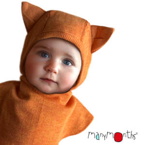 La cagoule manymonths en laine mérinos pour tenir chaud à bébé tout l'hiver! Idéal pour le portage, le ski, le vélo et les balades. Achat en Suisse sur jeteporte